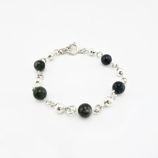 Pulsera Ágata Green Grass Plata 950