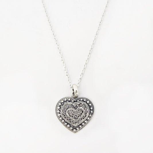 Collar Corazón Enmarcado Plata 925