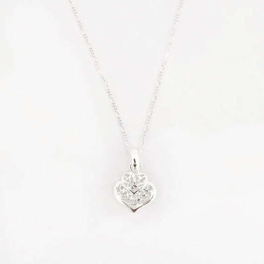 Collar Corazón Espiga Plata 925
