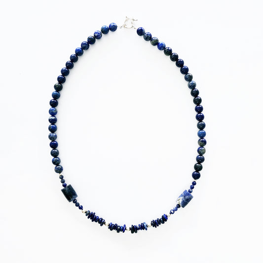 Collar Cosmos Azul en Plata 950