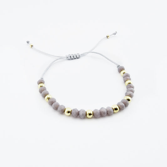 Pulsera Macramé Murano y Acero Gold Plated