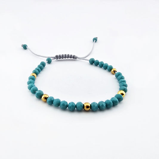 Pulsera Murano Turquesa Acero Gold Plated