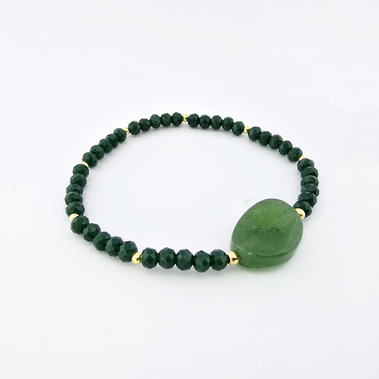 Pulsera Murano Verde Centro Jade