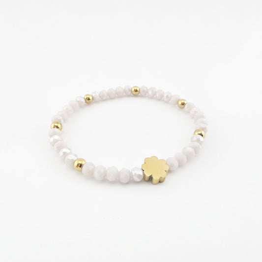 Pulsera Infantil Murano Nude Flor Gold Plated