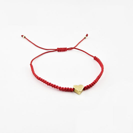 Pulsera Roja Corazón Gold Plated