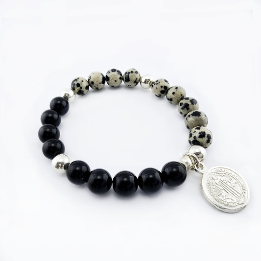 Pulsera Dálmata con Medalla de San Benito