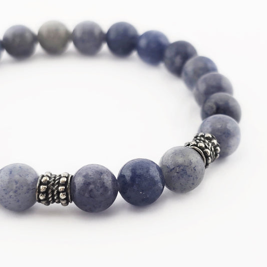 Pulsera Aventurina Azul Plata 950