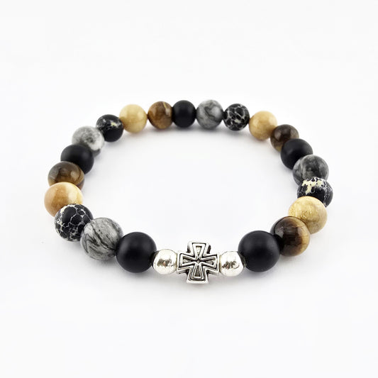 Pulsera Hombre Piedras Naturales Multicolor