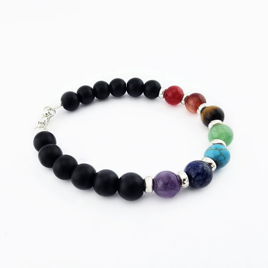 Pulsera 7 Chakras con Piedras Naturales y Plata 950