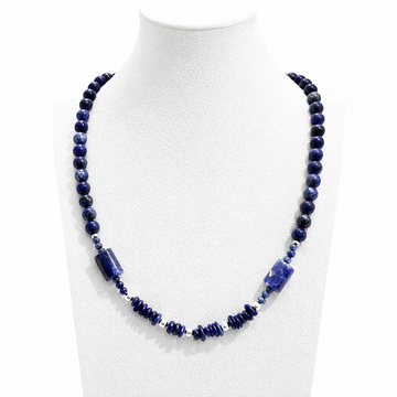 Collar Cosmos Azul en Plata 950