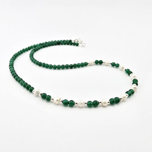 Collar Jade Malasia Perlas Plata 950