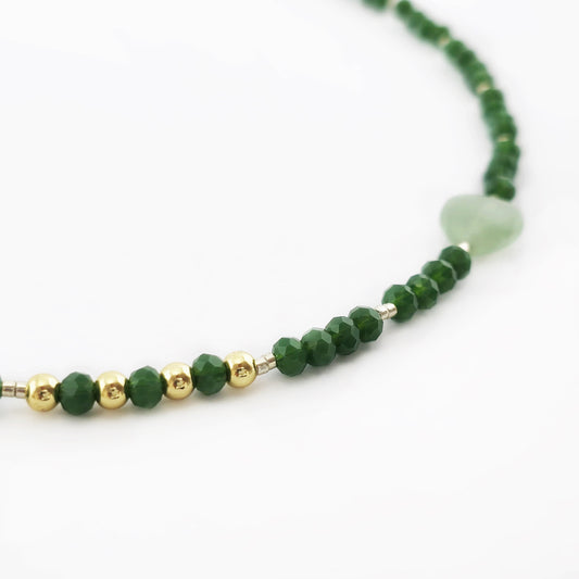 Collar Verde con Corazón de Jade