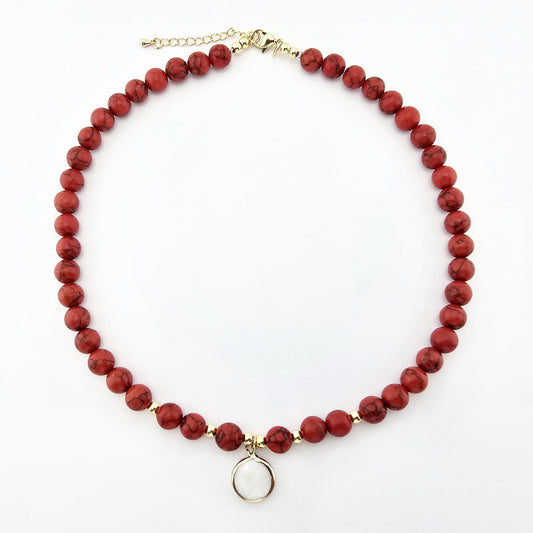 Collar Turquesa Roja Gold Plated