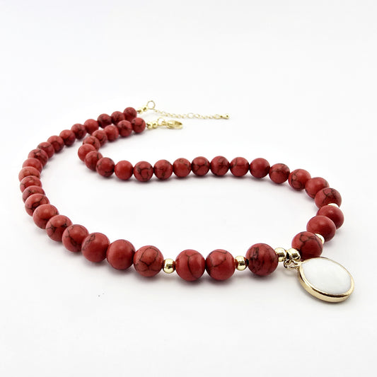 Collar Turquesa Roja Gold Plated