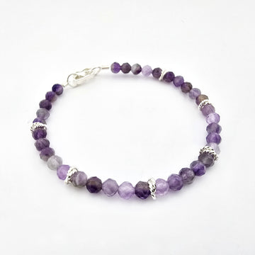 Pulsera Amatista Facetada Violeta