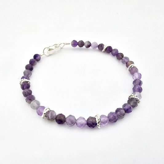 Pulsera Amatista Facetada Violeta