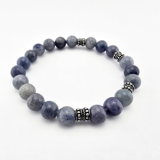 Pulsera Aventurina Azul Plata 950