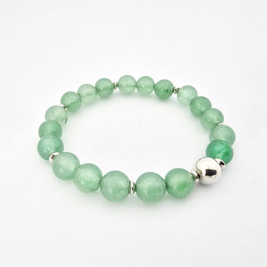 Pulsera Aventurina Verde y Plata 950