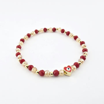 Pulsera Murano Ojo Turco Corazón