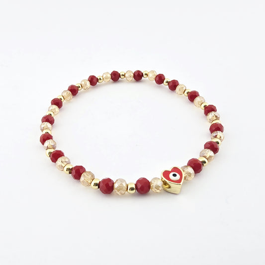 Pulsera Murano Ojo Turco Corazón