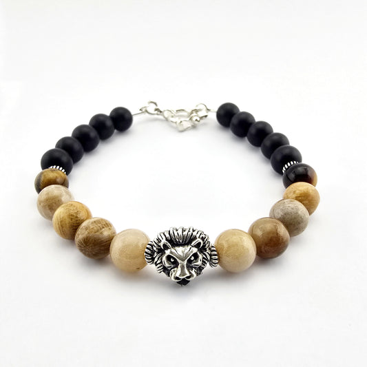 Pulsera Hombre Cabeza de León Plata 950