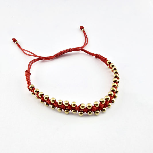 Pulsera Macramé Ciempiés Dorado