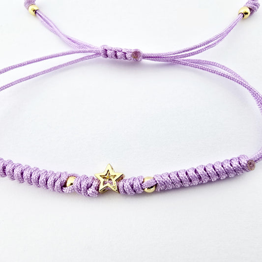 Pulsera Tejida Estrella Dorada