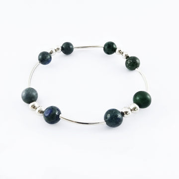 Pulsera Órbita Azul en Plata 950