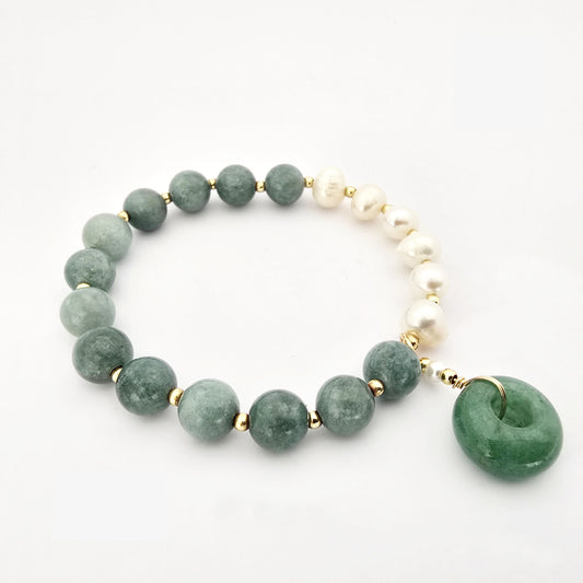 Pulsera Perlas de Agua dulce y Jade