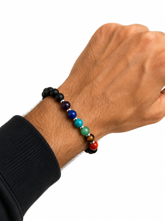 Pulsera 7 Chakras con Piedras Naturales y Plata 950