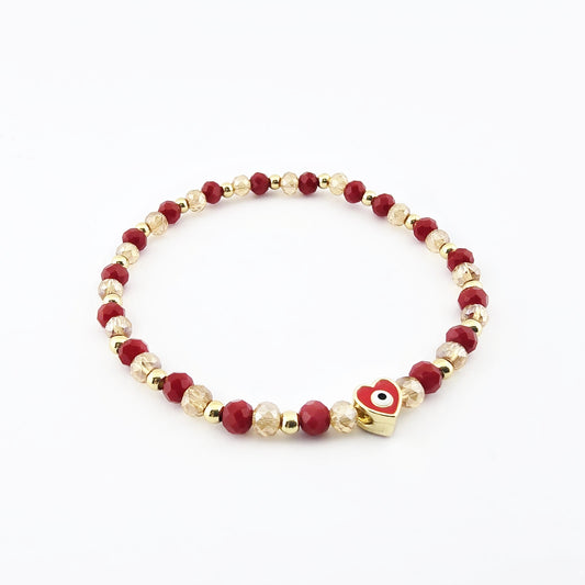 Pulsera Murano Ojo Turco Corazón