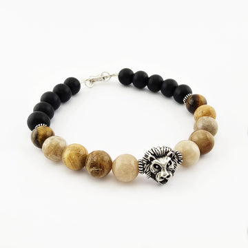 Pulsera Hombre Cabeza de León Plata 950