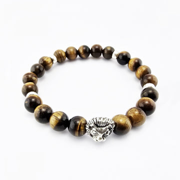 Pulsera Ojo de Tigre Cabeza de León