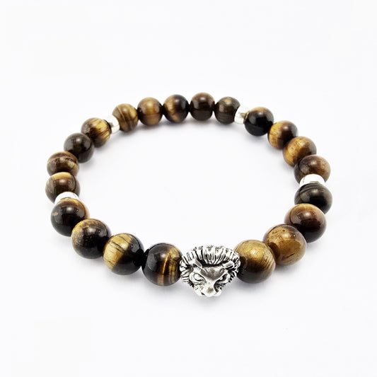 Pulsera Ojo de Tigre Cabeza de León