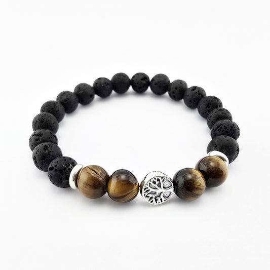 Pulsera Ojo de Tigre Lava Plata 950