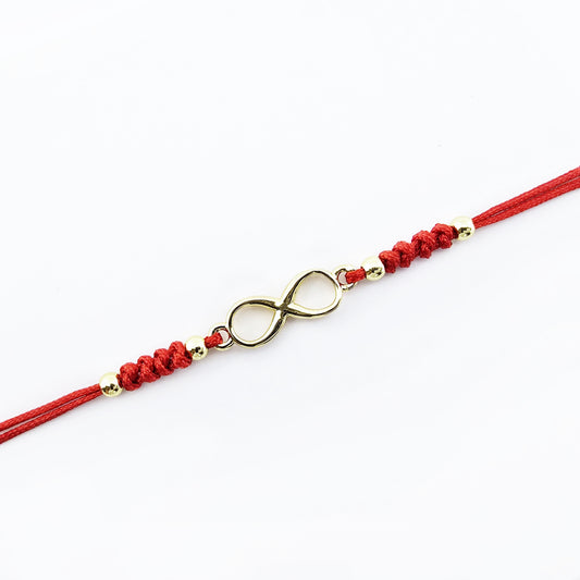 Pulsera Macramé con Símbolo de Infinito Gold Plated