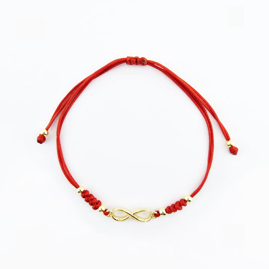 Pulsera Macramé con Símbolo de Infinito Gold Plated