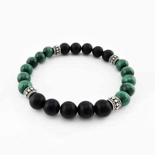 Pulsera Hombre de Malaquita y Plata 950