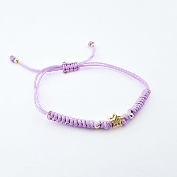 Pulsera Tejida Estrella Dorada