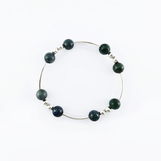 Pulsera Órbita Azul en Plata 950