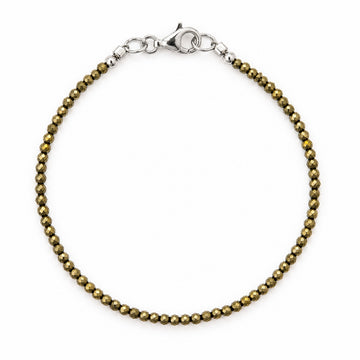 Pulsera de Pirita Facetada con Broche de Plata