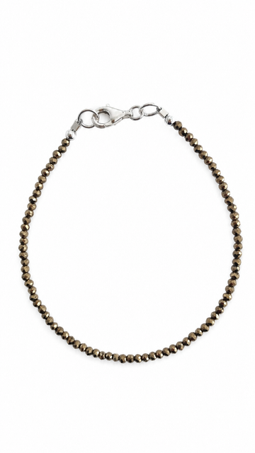Pulsera de Pirita Facetada con Broche de Plata