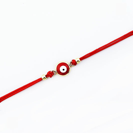 Pulsera de Hilo Ojo Turco Bañado en Oro