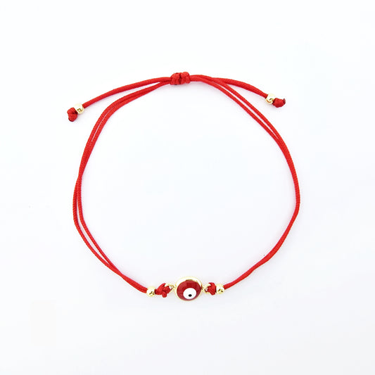 Pulsera de Hilo Ojo Turco Bañado en Oro