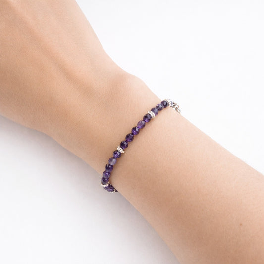 Pulsera de Amatista Facetada con Plata 950