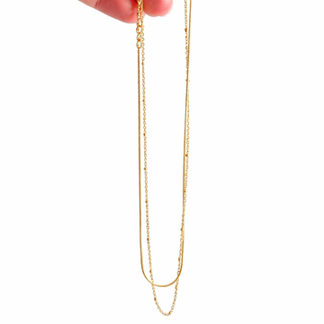 Collar de Dos Cadenas Chapado en Oro 18K