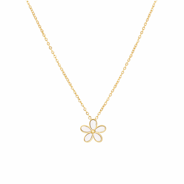 Collar Flor Nacarada Chapado en Oro 18K
