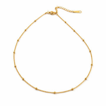 Collar Cadena Satélite Chapado en Oro 14K